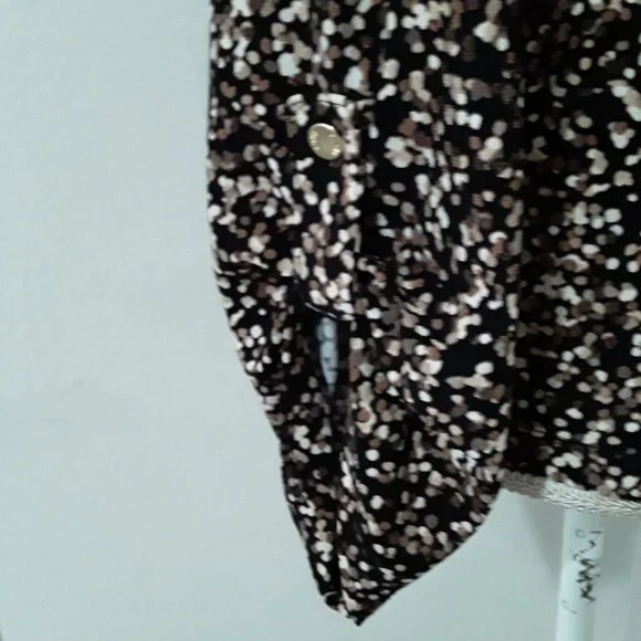 Anne Klein lovely colorful gold zipper neckline top size L - Picture 9 of 11